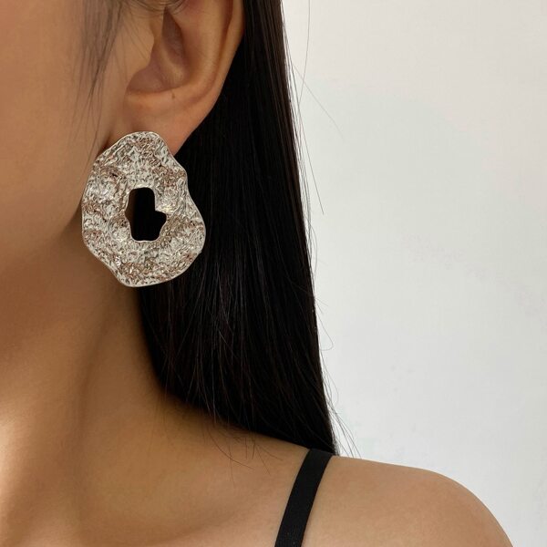 

Irregular Shaped Stud Earrings, Silver