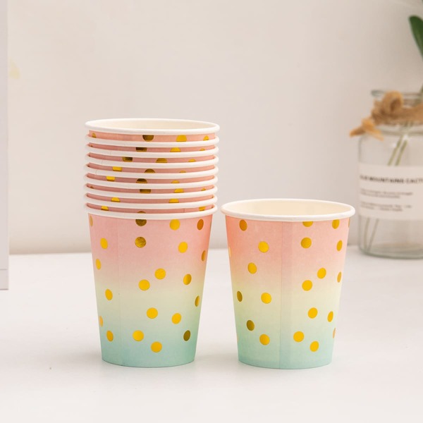 

10pcs Polka Dot Pattern Disposable Cup, Multicolor