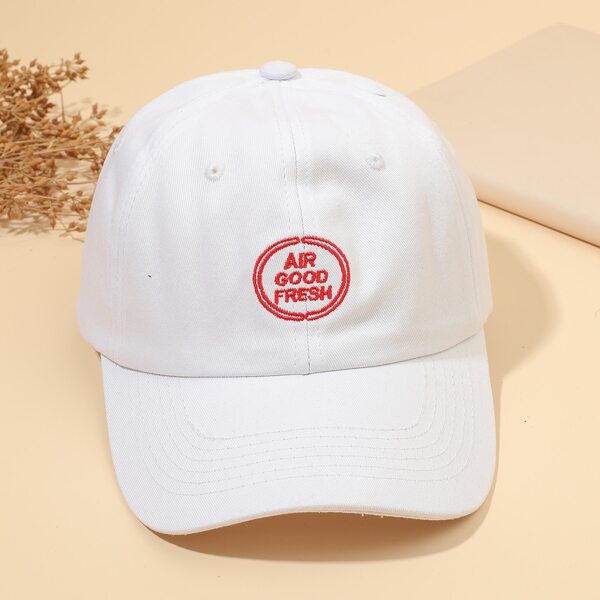 

Letter Embroidered Baseball Cap, White