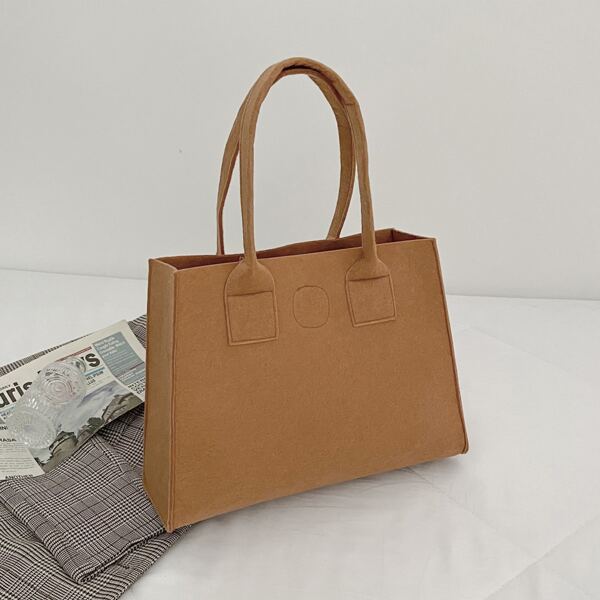 

Girls Minimalist Tote Bag, Khaki