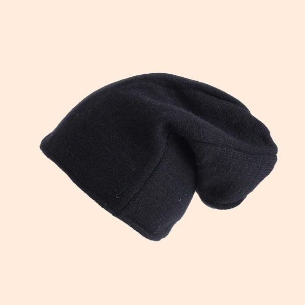 

Solid Knit Slouchy Beanie, Black