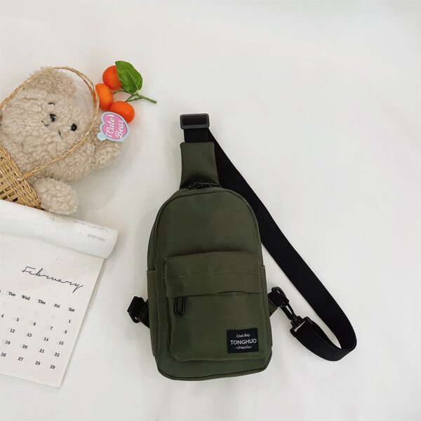 

Boys Letter Patch Sling Bag, Army green