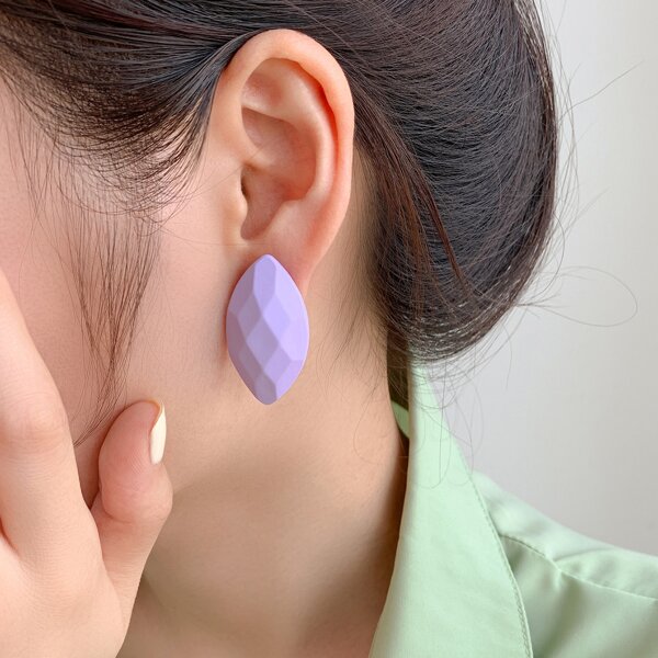 

Geometric Stud Earrings, Mauve purple