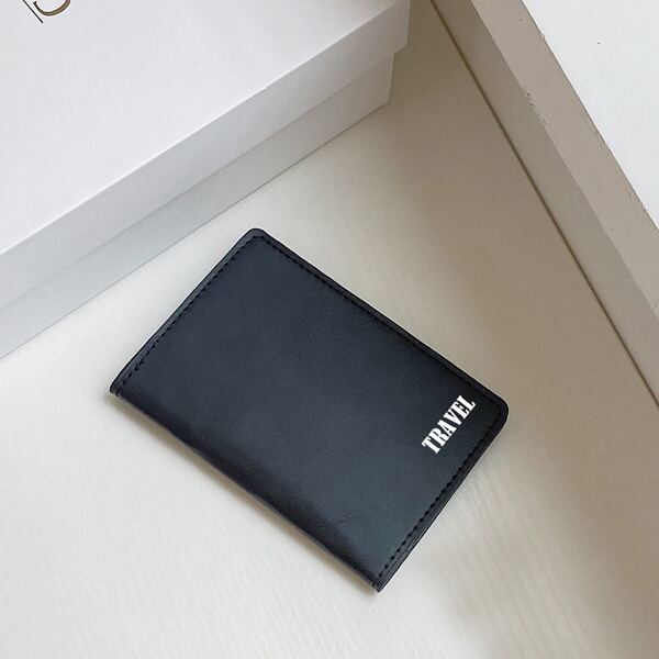 

Letter Graphic Passport Holder, Black