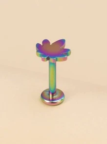 葉子細節嘴唇穿孔首飾類不銹鋼時尚朋克完美穿孔適合女士和男士身體鏈禮品 - 彩色 - 查看 3