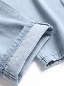 ROMWE MEN קרוע פשוט ג'ינס לגבר - כחול - ראה 5