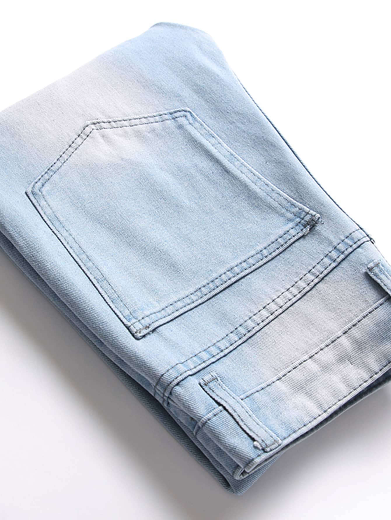 ROMWE MEN Hombres Jeans desgarro - Azul - Añade 3