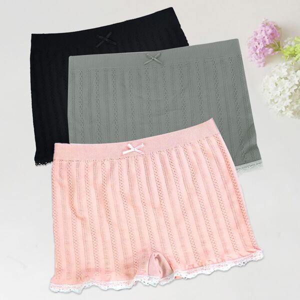 

Girls 3pcs Bow Front Shortie Brief, Multicolor