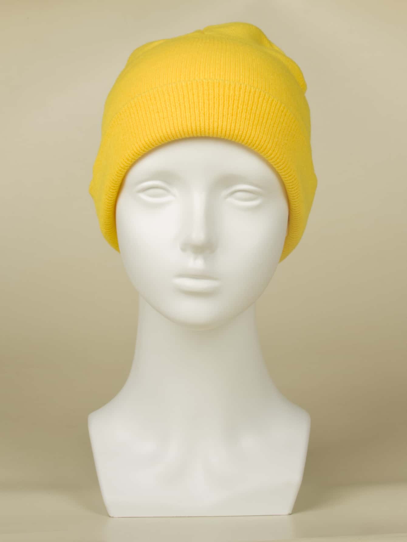 1pc Women's Solid Color Knitted Beanie Hat, Fashionable & Versatile For Casual, Commuting, Shopping In Autumn/Winter - Yellow - View 3