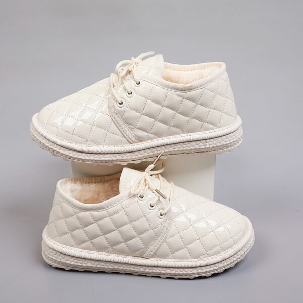 

Minimalist Quilted Snow Boots, Beige