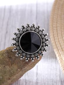 1入組簡約風戒指 - 黑色 - 查看 2