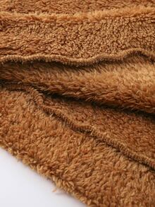 Manfinity Men Solid Mock Neck Teddy Sweatshirt - Brown - View 3