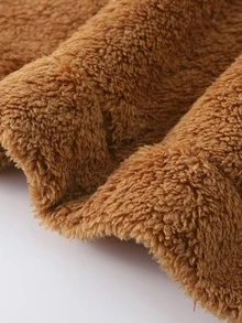 Manfinity Men Solid Mock Neck Teddy Sweatshirt - Brown - View 5