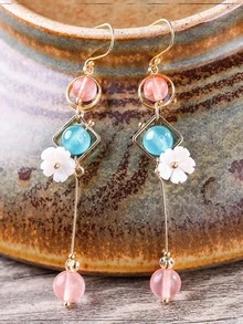 EMERY ROSE 花朵裝飾耳墜 - 彩色 - 查看 5