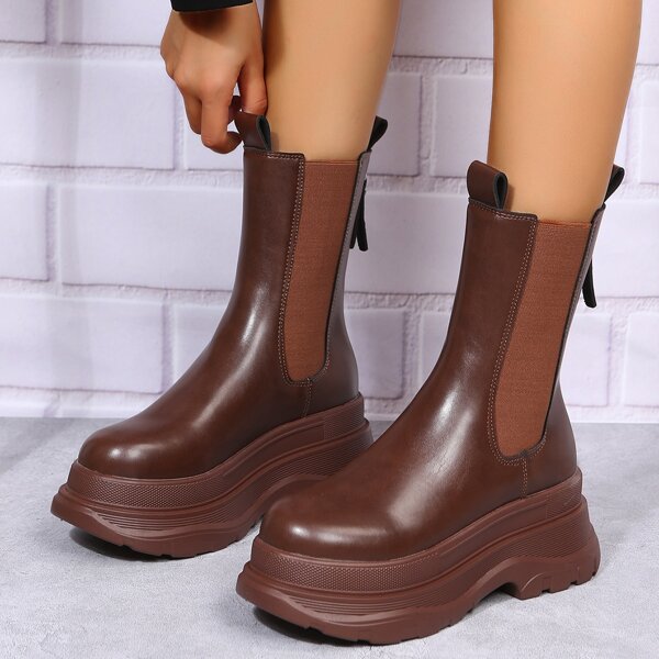 

Minimalist Zip Back Chelsea Boots, Brown