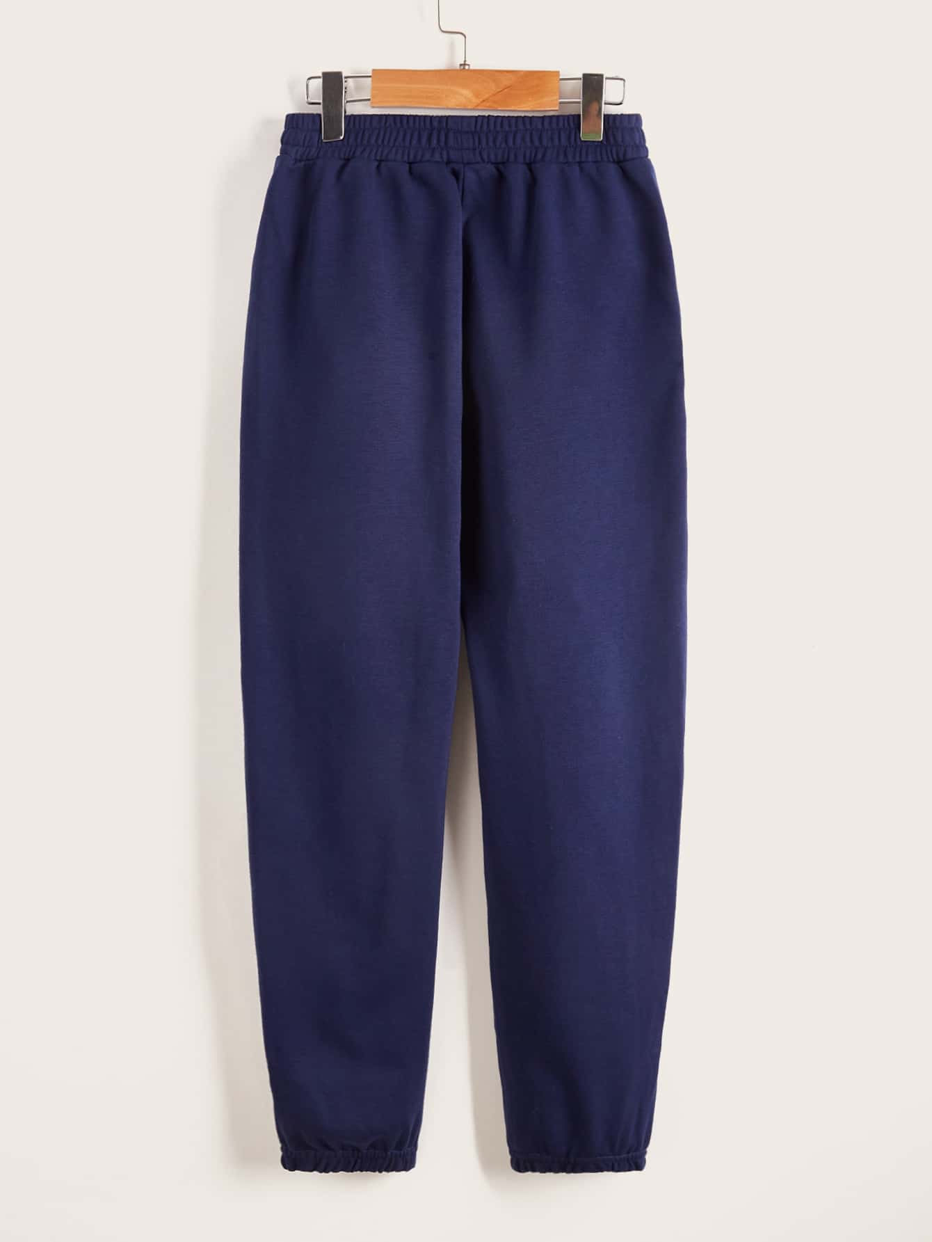 Boys Cotton Seam Front Joggers - Navy Blue - View 2