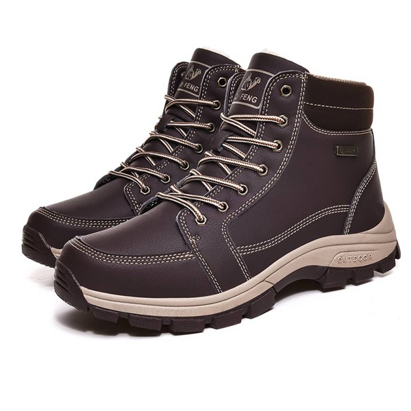 

Men Letter Graphic Hiking Boots, Brown