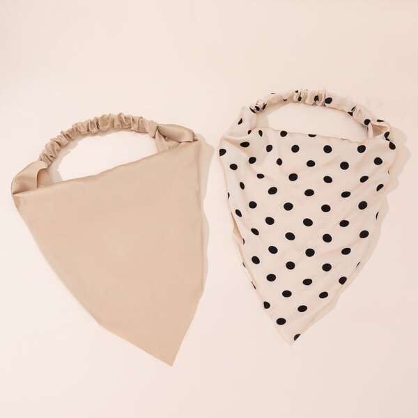 

2pcs Polka Dot Hair Band, Multicolor