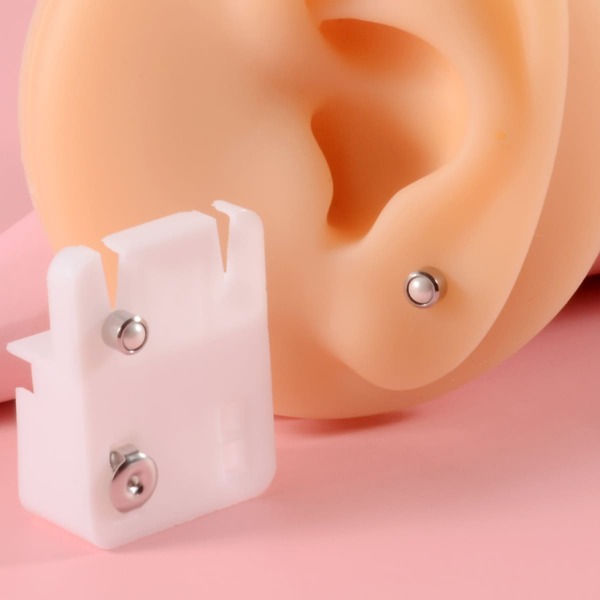 

Faux Pearl Decor Stud Earrings, Silver