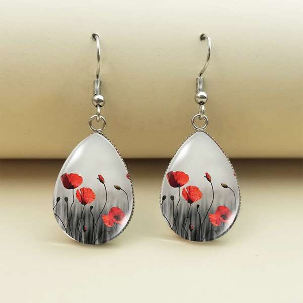 

Floral Print Drop Earrings, Multicolor