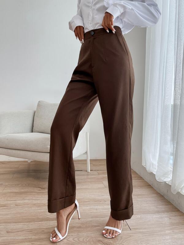 SHEIN X ROAA High Waist Slant Pocket Suit Pants