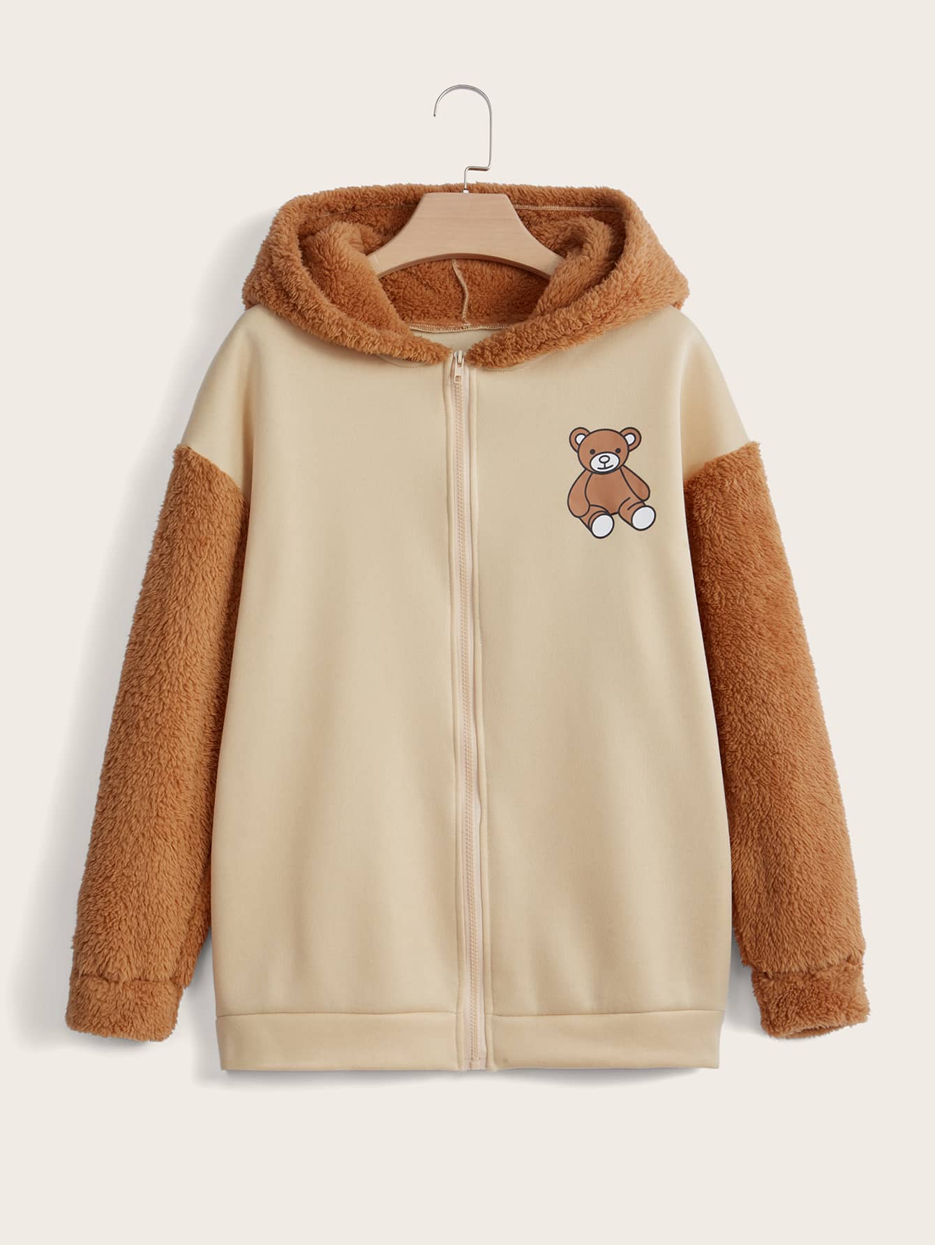 Chaqueta Con Capucha Y Cremallera Con Estampado De Dibujos A Chaqueta Con Capucha Y Cremallera Con Estampado De Dibujos A