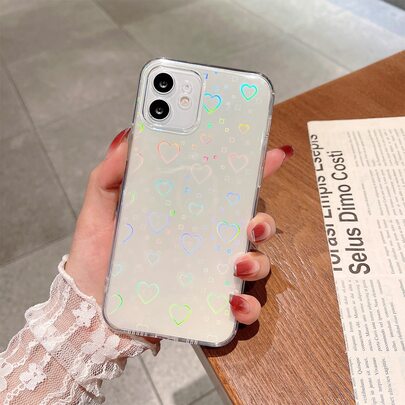 Heart Pattern Clear Phone Case