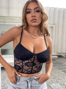 Bustier Crop Lace Cami Top