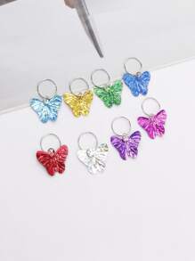 16 piezas Goma de pelo en espiral con accesorio de mariposa - Multicolor - Ver 3