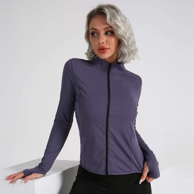 

Zip Up Warming Softness Feels Like Skin Sports Jacket, Purple