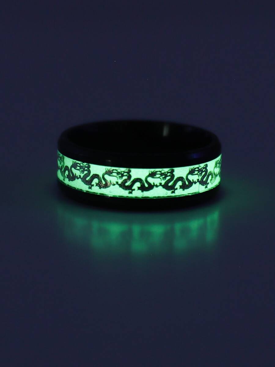 Men Glowing In The Dark Ring - Yellow Gold - View 1