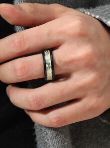 Men Glowing In The Dark Ring - Yellow Gold - View 2