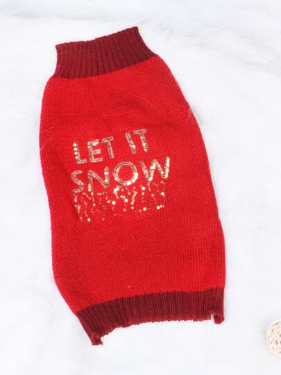 Sequin Decor Pet Sweater
