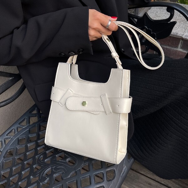 

Minimalist Square Bag, Beige