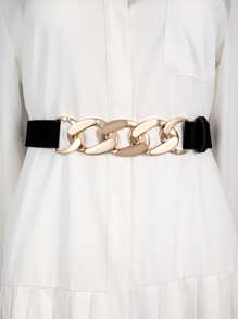 Chain Decor Belt - Black - View 1