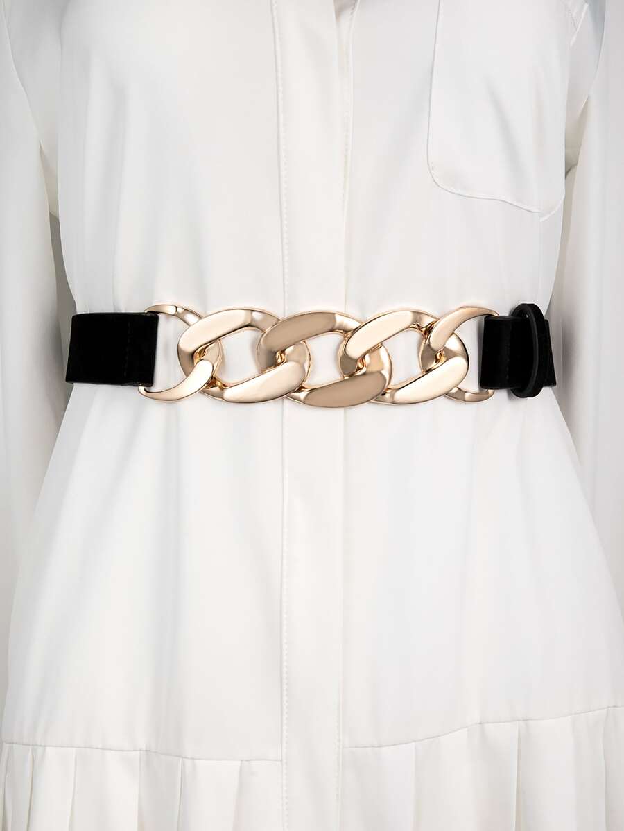 Chain Decor Belt - Black - View 1