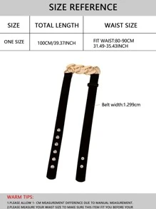 Chain Decor Belt - Black - View 3