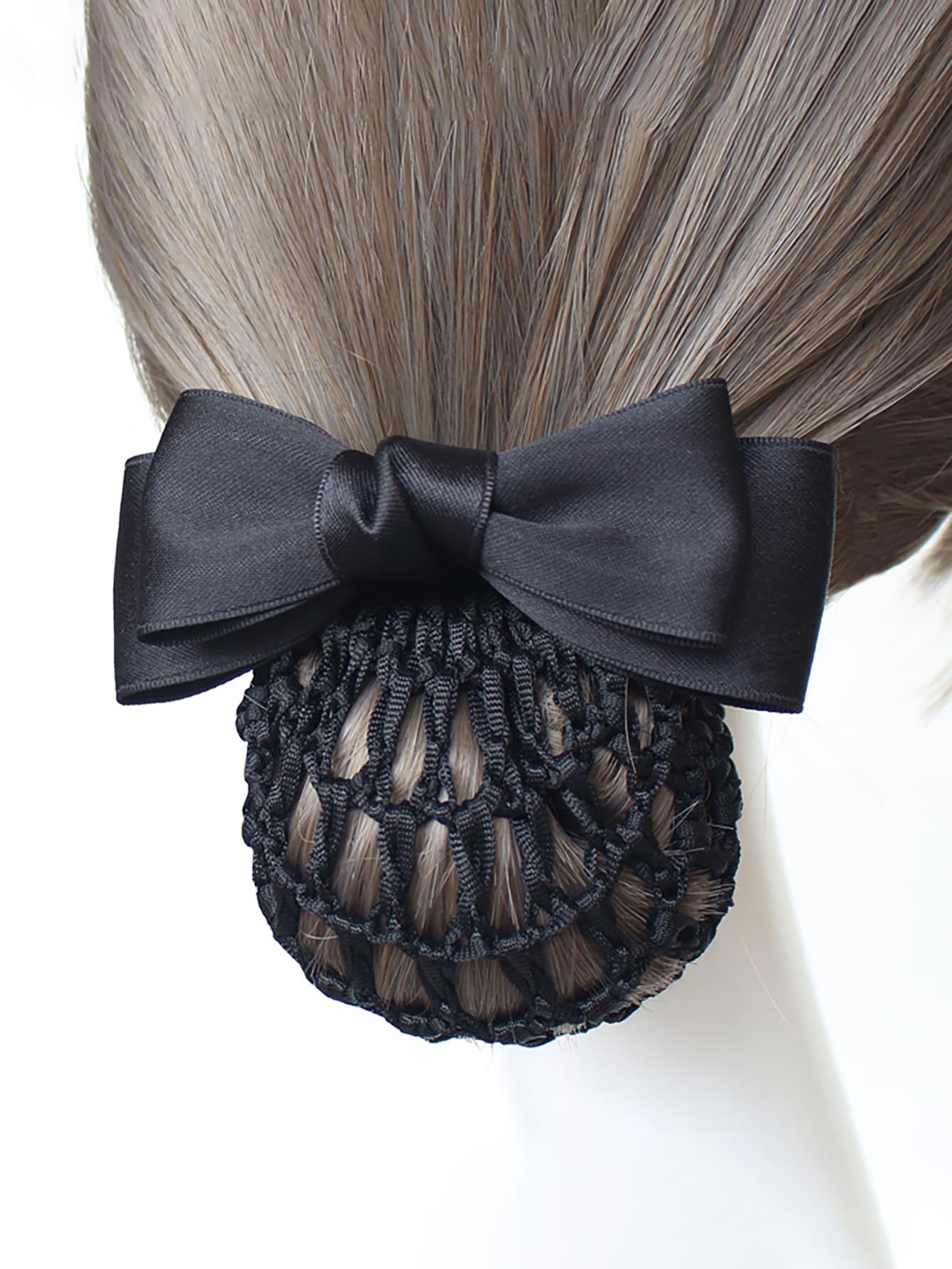 Kẹp tóc trang trí nơ & lưới - màu đen - Xem 1