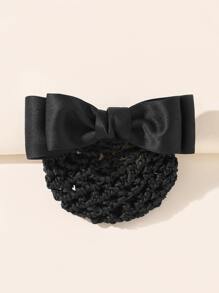 Kẹp tóc trang trí nơ & lưới - màu đen - Xem 2