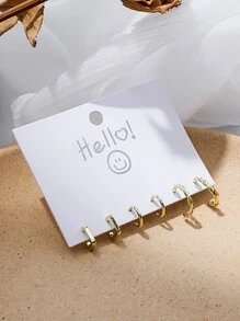 3 đôi bông tai hình học - Vàng - Xem 6