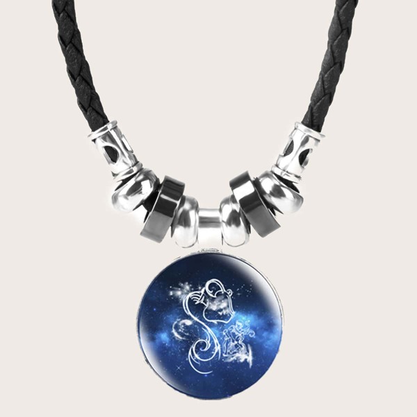 

Constellation Pattern Round Pendant Necklace, Multicolor