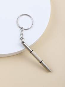Glasses Screwdriver Charm Keychain - Silver - View 1