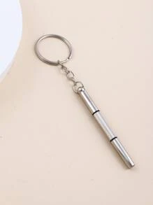Glasses Screwdriver Charm Keychain - Silver - View 2