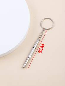Glasses Screwdriver Charm Keychain - Silver - View 4