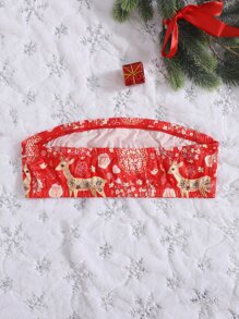 Plus Christmas Strapless Bralet - Red - View 2