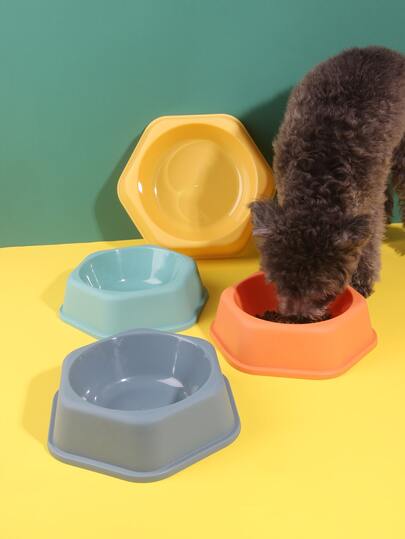 1pc Random Color Hexagon Pet Bowl