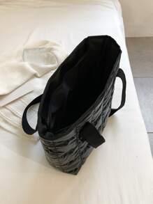 Túi tote kẻ sọc tối giản, nhẹ, giản dị dành cho doanh nhân dành cho nữ tuổi teen Sinh viên đại học, tân binh và nhân viên văn phòng Hoàn hảo cho văn phòng, trường đại học, công việc, kinh doanh, đi làm, ngoài trời, du lịch, đi chơi - màu đen - Xem 5