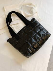 Túi tote kẻ sọc tối giản, nhẹ, giản dị dành cho doanh nhân dành cho nữ tuổi teen Sinh viên đại học, tân binh và nhân viên văn phòng Hoàn hảo cho văn phòng, trường đại học, công việc, kinh doanh, đi làm, ngoài trời, du lịch, đi chơi - màu đen - Xem 2