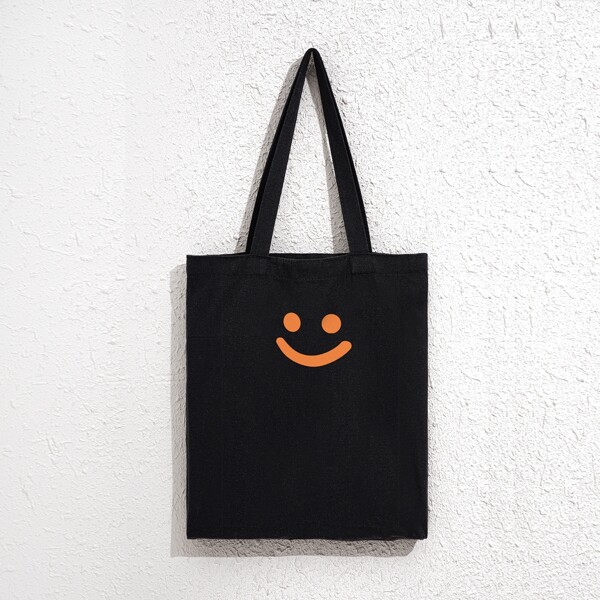 

Men Cartoon Graphic Shopper Bag, Black