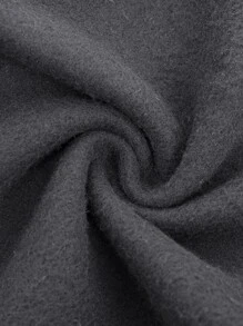 INAWLY Solid Elastic Waist Slant Pocket Joggers - Dark Grey - View 7